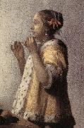 VERMEER VAN DELFT, Jan Woman with a Pearl Necklace (detail)  gff Germany oil painting artist